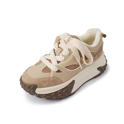 Кроссовки из коровьего спилка, весенне-зимние кроссовки на платформе со шнуровкой, британская школьная теплая женская повседневная обувь