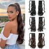 Long Wavy Ponytail Extensions 60cm Body Wavy Wrap Around Hair Ponytails Curly Clip In Synthetic Hairpieces For Women