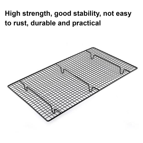 Охлаждающая стойка для выпечки 18x10 дюймов, охлаждающая стойка из углеродистой стали для тортов, печенья, барбекю, термостойкая и экономящая место, нескользящая решетчатая кухонная полка