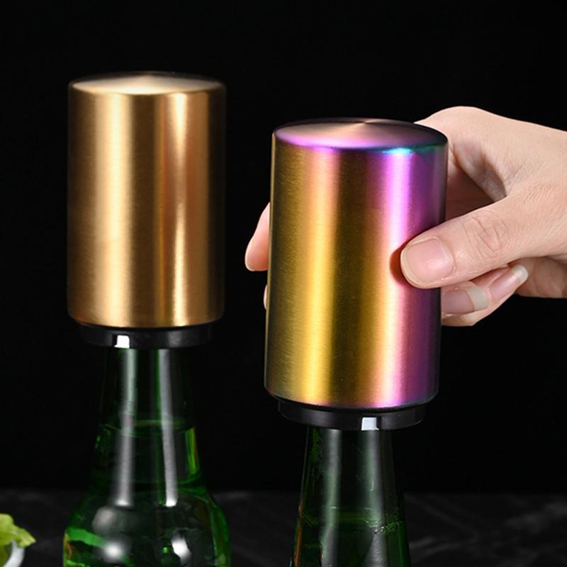 Автоматическая открывалка для пивных бутылок, нержавеющая сталь, открывалка для бутылок с нажимной крышкой, открывалка для вина, пива, напитков, газировки, барные инструменты