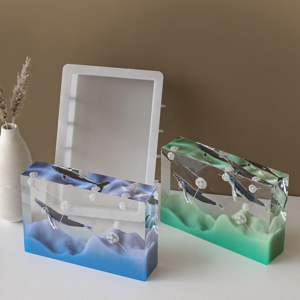 Силиконовая прямоугольная форма ручной работы для работы с эпоксидной смолой, силиконовые формы большого размера для изготовления 3D-декора и подарков