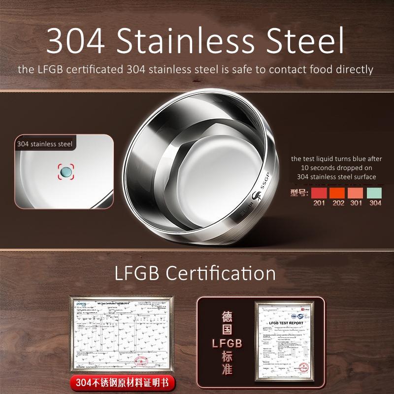 Сертифицированная нержавеющая сталь 304, кухонная штабелируемая миска, контейнер для детского питания, устойчивый к падениям, теплоизолирующая детская посуда