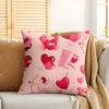 Red Fashion Love Cushion Cover Silky Short Plush Invisible Zipper Dustproof Sofa Pillow Case For Home Decor
