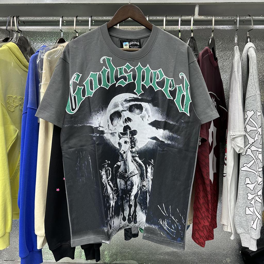 Godspeed American High Street Loose Teen Couple Crew Neck Pullover Casual Commuter Ins Short Sleeve
