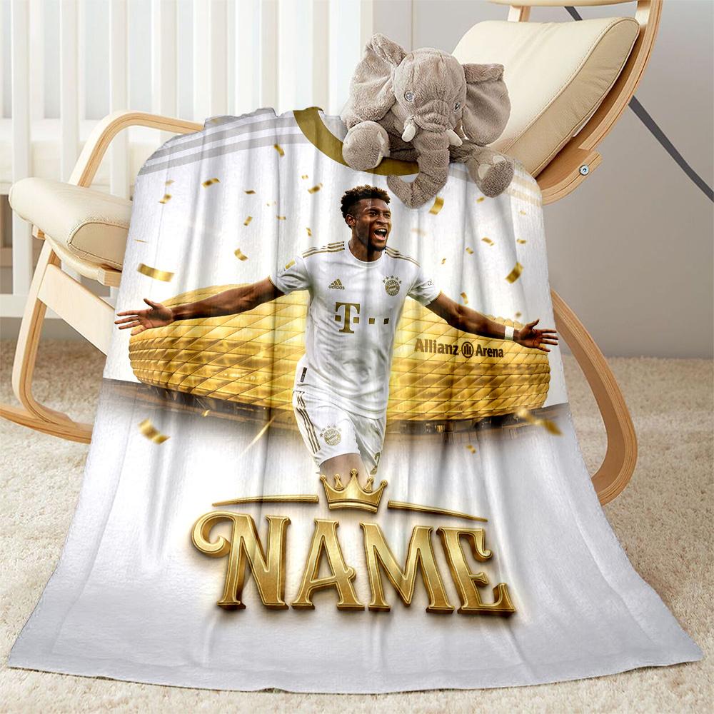 Bayern Munich Fan Artwork Customize Text Blanket Gift Personalized Blanket Durable Comfort Versatile for Bed Nap Seaside Sofa for All Occasions
