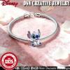 Блестящие эмалированные бусины-шармы Disney Stitch из серебра 925 пробы - Персонализированный рождественский подарок для женщин