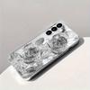 Позолоченный чехол для телефона из закаленного стекла, совместимый с Galaxy S26 S25 S24 S23 S22 Ultra Plus. Имеет дизайн с серебряной розой.
