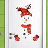 Christmas Style Self-adhesive Wall Stickers Children Snowman Refrigerator PVC Window Glass Graffiti Sticker Home Decoration