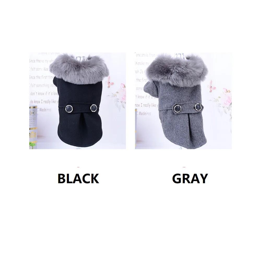 Winter Dog Clothes winter pet coat with a fur collar Jacket Coat Sweater Warm Padded Puppy Apparel for Small Medium Dogs Pets