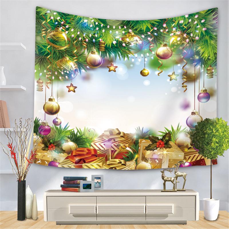 Рождественская серия Гобелен Цифровая печать Подвесная ткань Снеговик Лось Гобелен