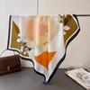 French Simple Printing Simulation Silk Scarf Square Scarf High-End Shawl Versatile Neck Small Square Scarf Headscarf