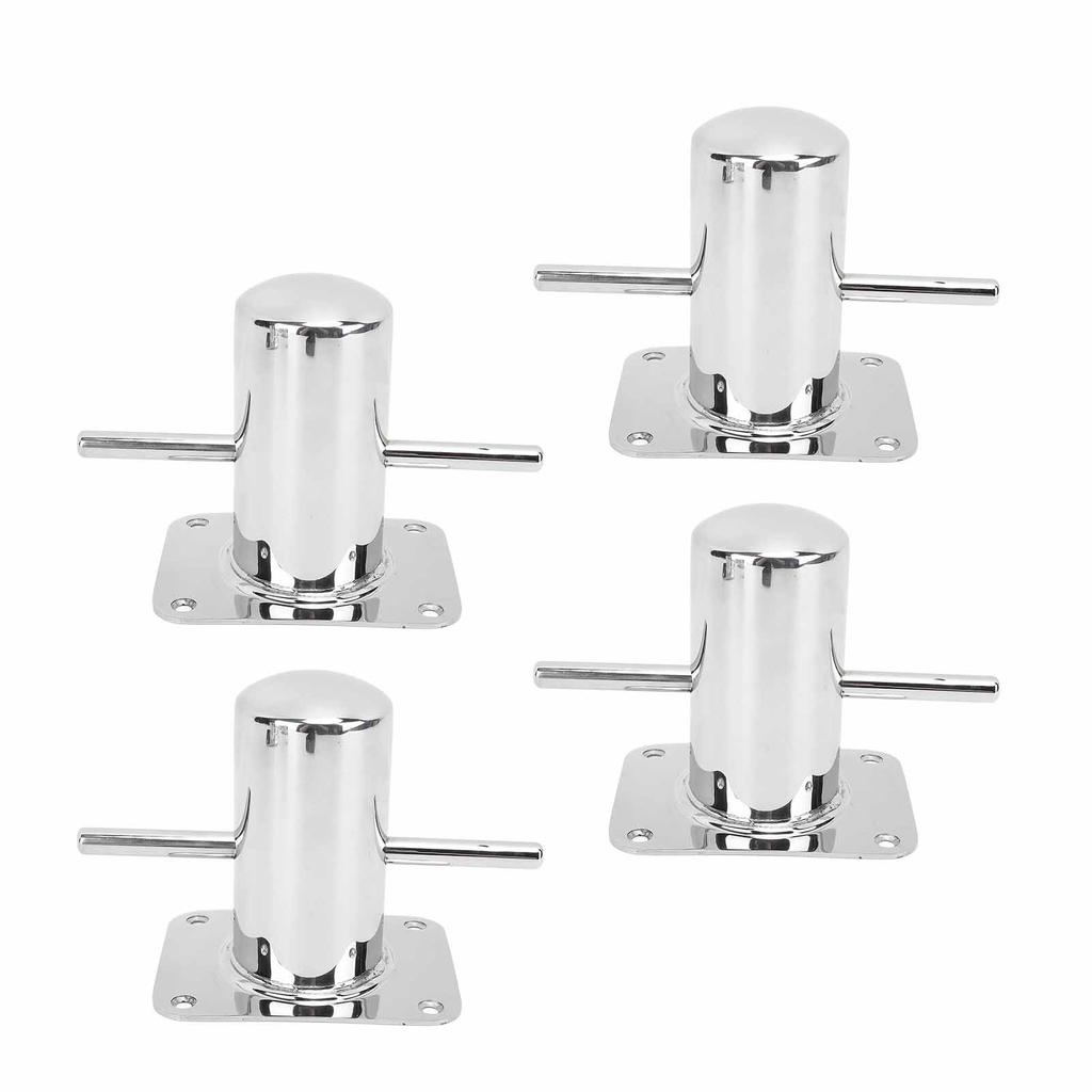 4PCS Cross Bit Bollard 316 Stainless Steel Boat Post Cross Deck Single Cross Bollard Mooring Cleat Bitt for Marine Yacht