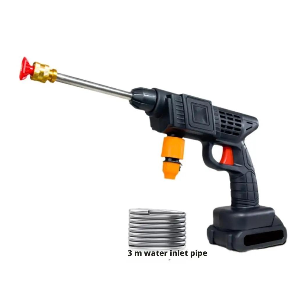Беспроводной пистолет для мойки автомобилей высокого давления Домашний Маленький Автоматический Литиевый для очистки со шлангом, Аккумулятор для инструмента Мойка автомобилей Вода P3u5