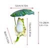 Creative Garden Frog Statue with Leaf Frog Ornament Decor Cartoon Frog Figurine  Yard Lawn