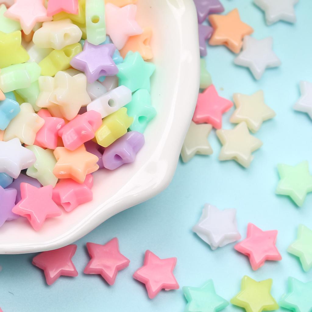 Бусины ручной работы 200 шт. DIY Макарон Цветные ювелирные аксессуары Браслет Ожерелье Материалы ручной работы Мода Кремовый Пятиконечная звезда