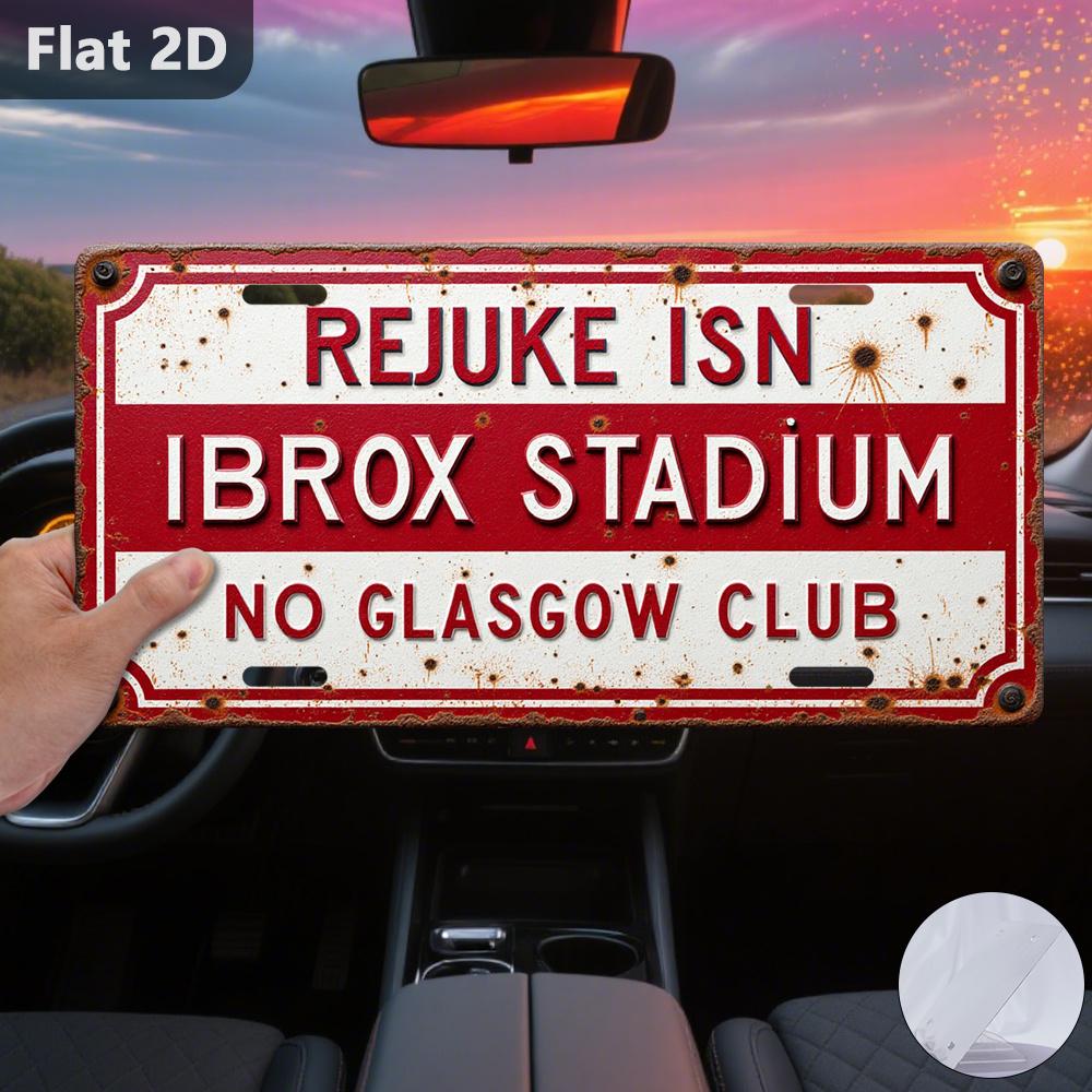 D Flat pc IBROX STADIUM Винтажная металлическая настенная табличка Ретро-дизайн стадиона Подходит для декора гаража, мужской комнаты, спортбара Прочная