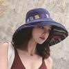 Защита от солнца, защита от ультрафиолета, солнцезащитная шляпа, этнический стиль, ретро шляпа на шнурке, женская уличная солнцезащитная шляпа с солнцезащитным козырьком, походная шляпа, двусторонняя рыбацкая шляпа