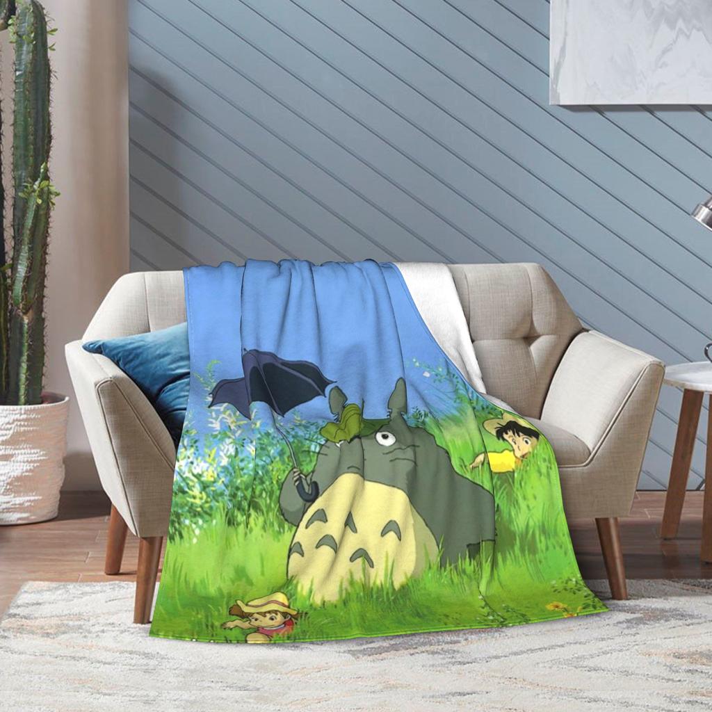 Super Soft Susuwataris Anime Movie TTotoroes Throw Blanket Premium Fleece Flannel Bed Blanket Cozy Plush Blankets All Season