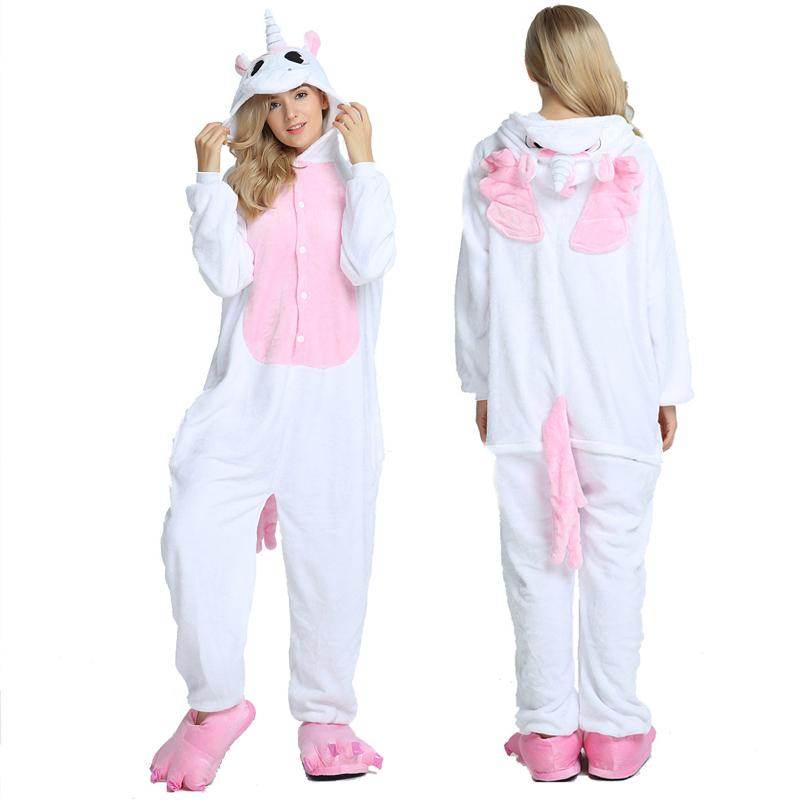 Colorful Rainbow Unicorn Kigurumi Homewear Nightgown With Shoes Women Men Pajama Costume Sleepwear Party Clothes Overalls for Adult Animal Cosplay