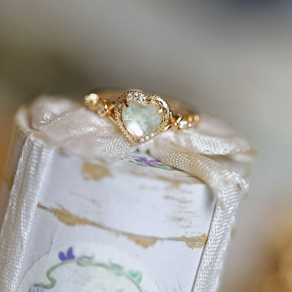 Copper Rinestone Rings Exquisite Vintage Rings Temperament Shining Open Ring  Gifts