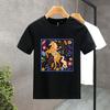 Horses and Flowers Print T Shirts For Man Funny Creative Aesthetic Tops Hip-hop Fashion Hipster Streetwear Summer Short Sleeves