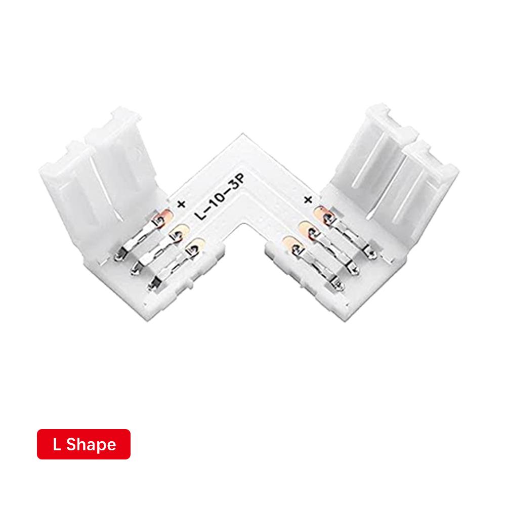 Бесплатная пайка 3PIN WS2812B WS2811 светодиодная лента разъем для соединения угловой прямой угол 10 мм для ws2811 2812 полоса света ленты