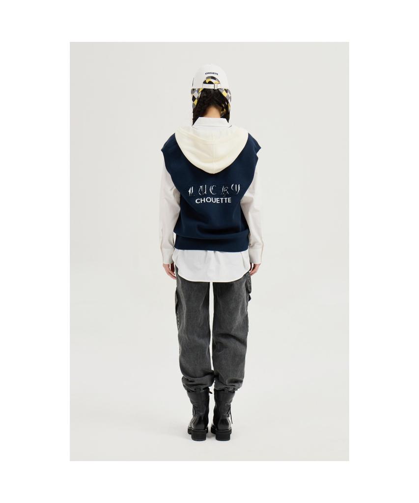 LUCKY CHOUETTE Coloring Hooded Knit Vest (Navy) Lfwas25120Nyx