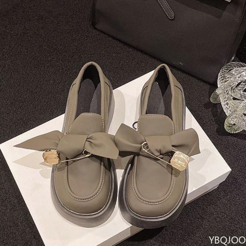 Мода 2025 Новая весна осень Британский стиль Женские маленькие кожаные туфли на толстой подошве "бисквит", туфли-лодочки Мэри Джейн для повседневной носки