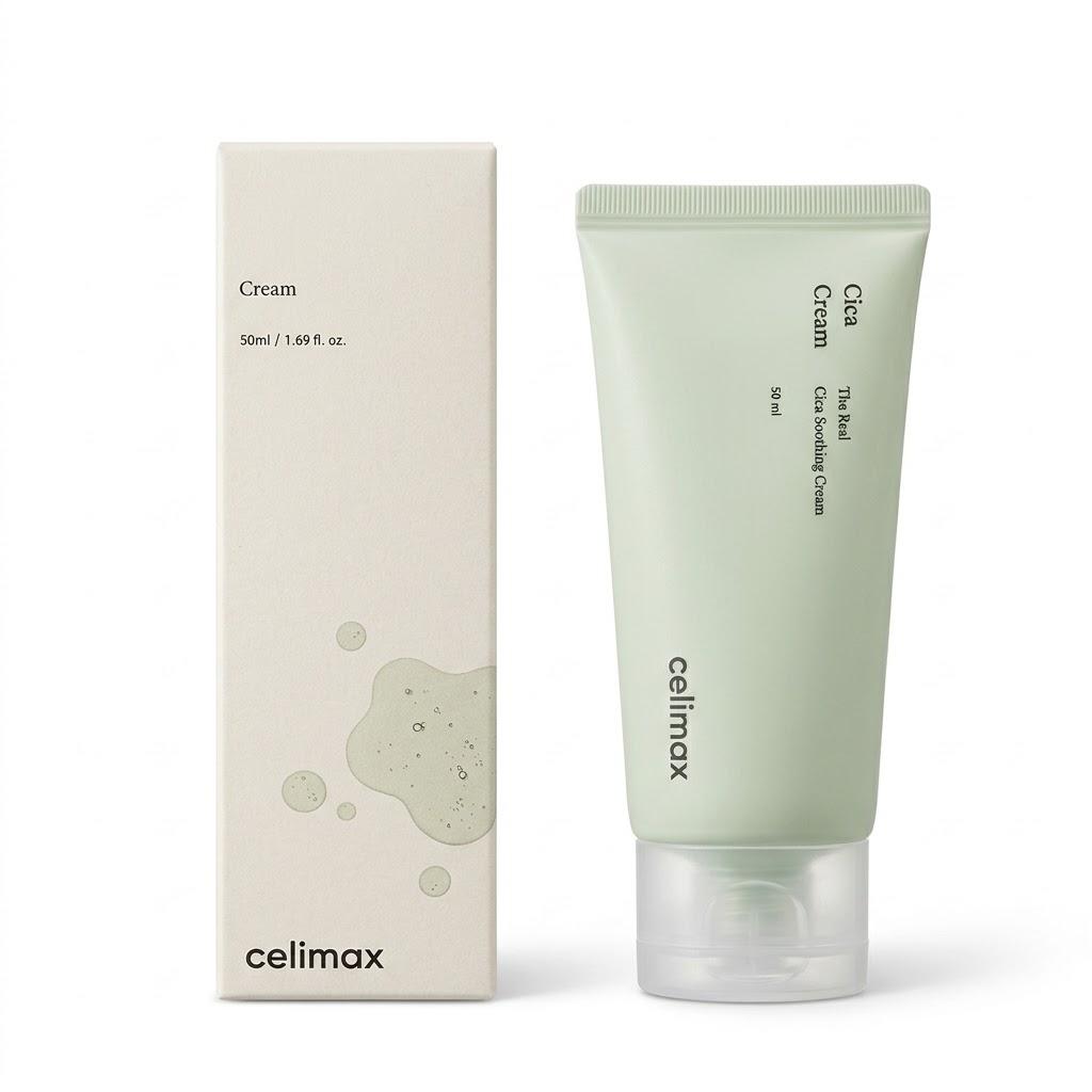 celimax The Real Cica Soothing Cream (50ml) – Instant Skin Calming & Barrier Repair Moisturizer for Sensitive Skin