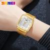 Skmei Luxury Square Quartz Watch Men Business Waterproof Stainless Steel Date Calendar Wristwatches