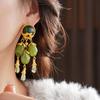 Exquisite Green Drop Earrings Translucent Women Ear Jewelry Fashion Vintage Earrings Party
