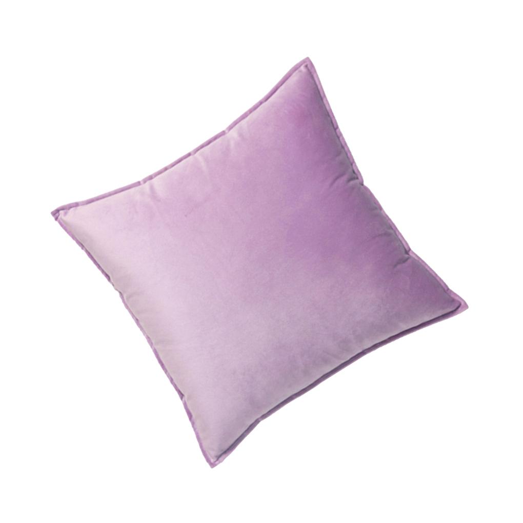 Seat Cushion Cover Solid Color Velvet Replacement Soft Decorative Reusable Zipper Sofa Pillow Case Accessories