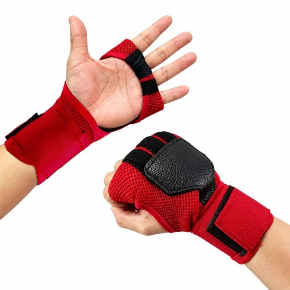 Polyester Boxing Gloves Shock Absorb Sparring Mitt Quick Fasten Training Guard Kickboxing Match