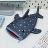1Pc Creative Shark Star Pencil Case Cute Funny Shark Mouth Zipper Pencil Pouch Shark Stationery Storage Bag Gifts Organizer