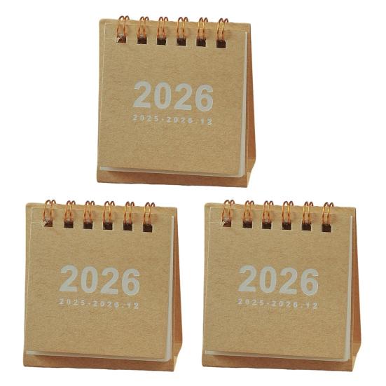 Мини настольный календарь 2026 г. Янв.2026-Дек.2026 12-месячный планировщик Маленький настольный перекидной календарь на двойной спирали для дома и офиса