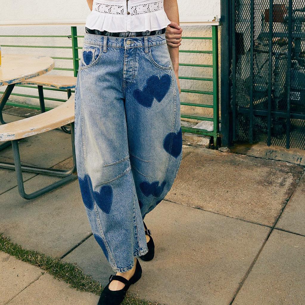 Женские мешковатые джинсы со средней талией, широкие свободные джинсовые брюки-бойфренды, прямые укороченные джинсы-бочонки