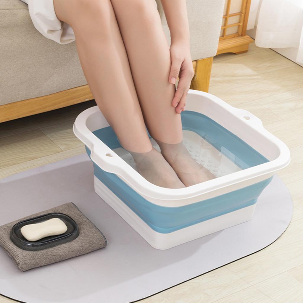 Складной тазик для ножных ванн Многоцелевой Большой емкости Экологичный Силиконовый Складное ведро для замачивания ног для дома и путешествий
