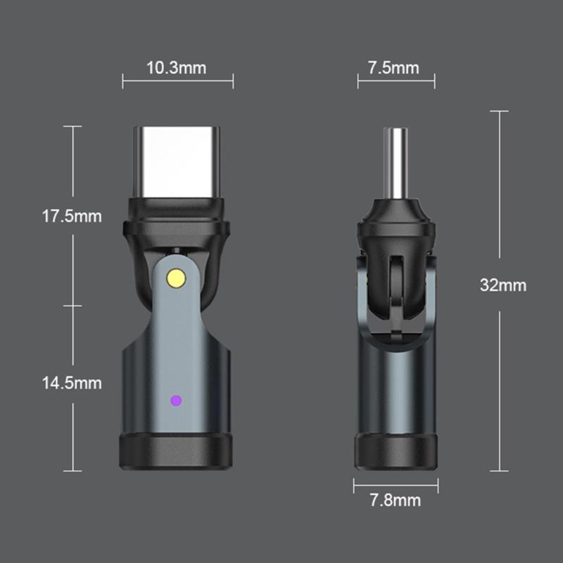 Поворотный USB C адаптер на 180 градусов PD240W 5A Быстрая зарядка 480 Мбит/с Передача данных Для телефонов 15 16 Устройств Type C