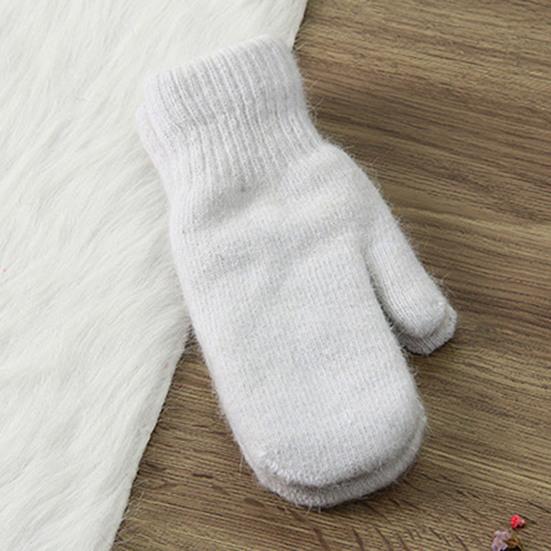 1 пара женских варежек, двухслойные, милые, эластичные, мягкие, утолщенные, холодостойкие, однотонные, осенне-зимние, перчатки для девочек для катания