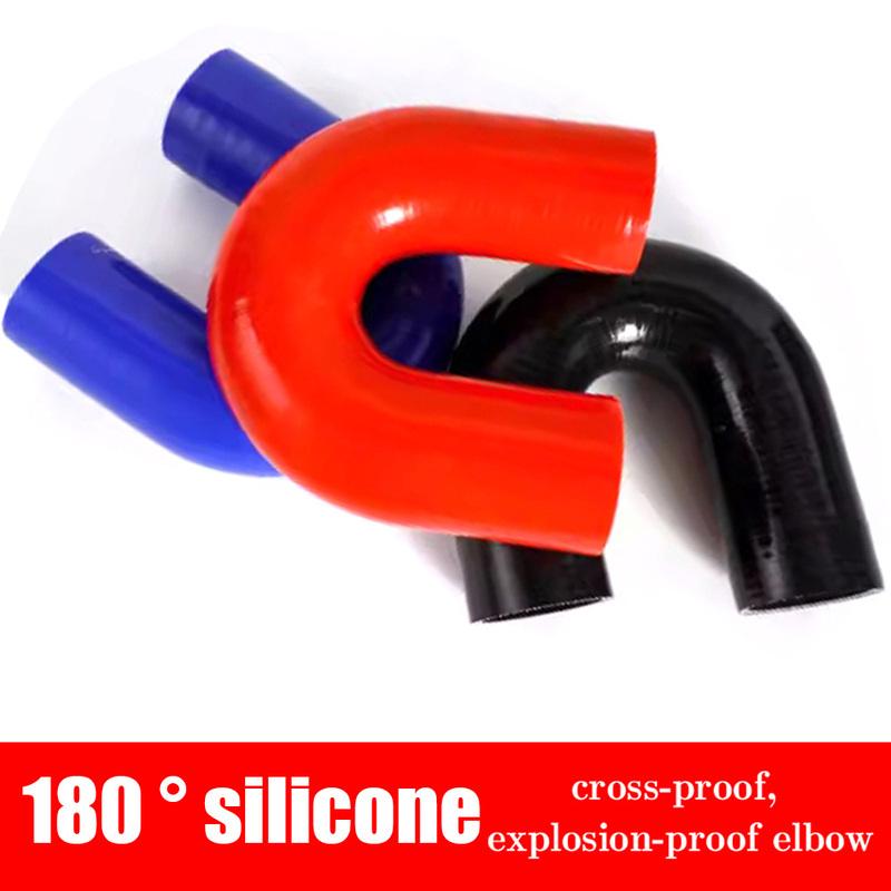ID1-80mm Length100mm Black Universal 180° Silicone Tubing Hose Connector Car Intercooler Turbo Intake Pipe Silicone Pipe Coupler