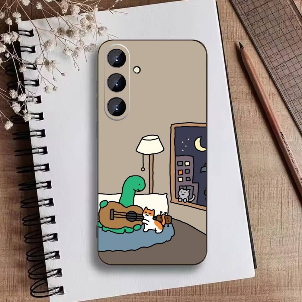 Cute cartoon J-Jurassic Phone Case For Samsung Galaxy A73,A72,A71,A70,A52,A51 Others Soft Black Cover