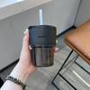 Бутылка для воды 400 мл, креативная стеклянная кофейная кружка с трубочкой и крышкой, бутылка для воды, пивная посуда для чая, парная кофейная кружка с трубочкой