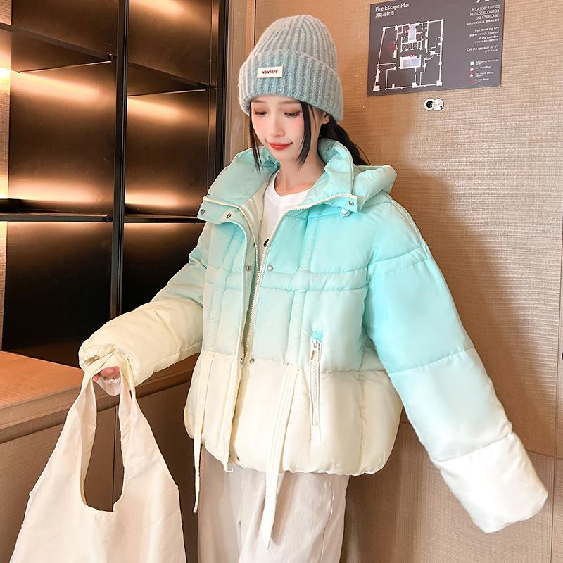 Куртка с капюшоном на пуху и хлопковой подкладке для женщин, новая осенне-зимняя, маленькая куртка на хлопковой подкладке