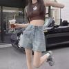 2024 Summer Women's High Waist Retro Denim A-Line Shorts