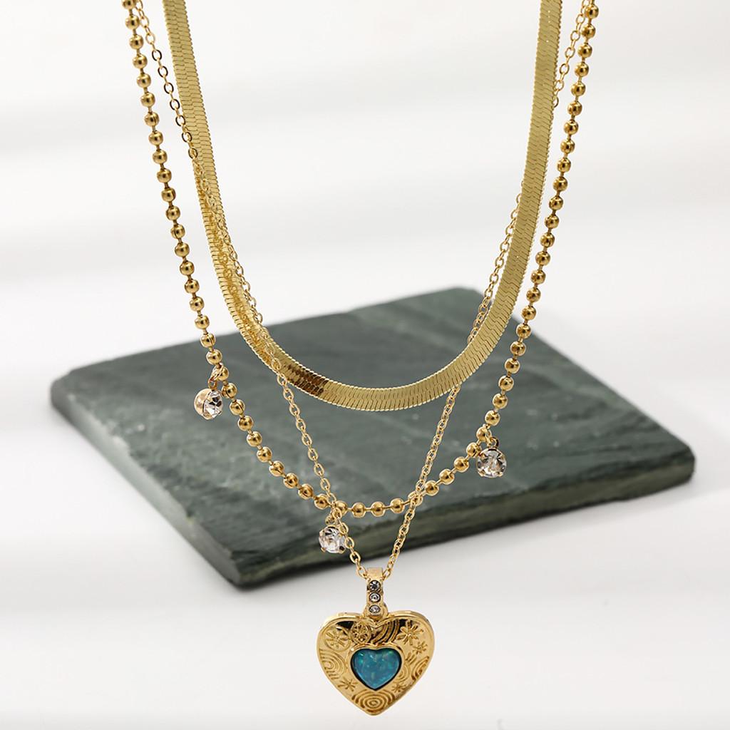 Trendy Multi-layer Heart Shaped Necklace For Women Elegant Fashion Jewelry Accessory