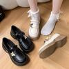 Platform Mary Jane Small Leather Shoes Women's Autumn 2025 New Height-increasing Versatile French Retro British College Style Single Shoes