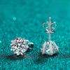 Real 0.5 Carat D Color Moissanite Stud Earrings For Women Top Quality 100% 925 Sterling Silver Sparkling Wedding Jewelry