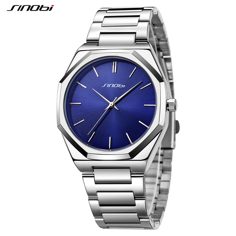 SINOBI Брендовые мужские часы, модные деловые кварцевые наручные часы, водонепроницаемые мужские повседневные часы