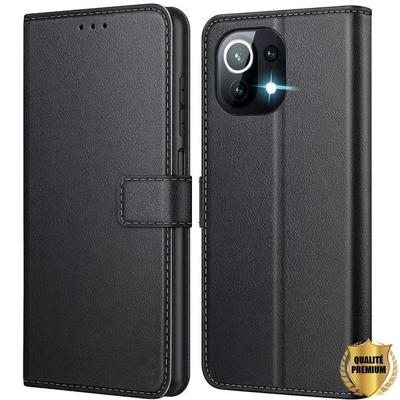Чехол для Xiaomi Mi 11 - E.F.CONNECTION - Противоударный эффект кожи - Черный кошелек