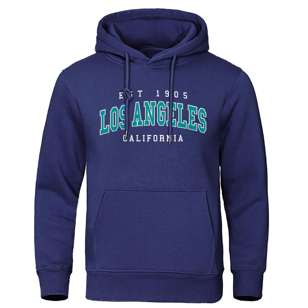 Est 1905 L0S Angeles California Letter Hoodie Autumn Hoody Loose Oversize Clothes Cotton Comfortable Hoody